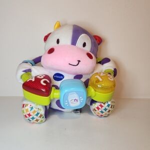Like New Vtech Lil' Critters Moosical beads Purple cow plush learning toy